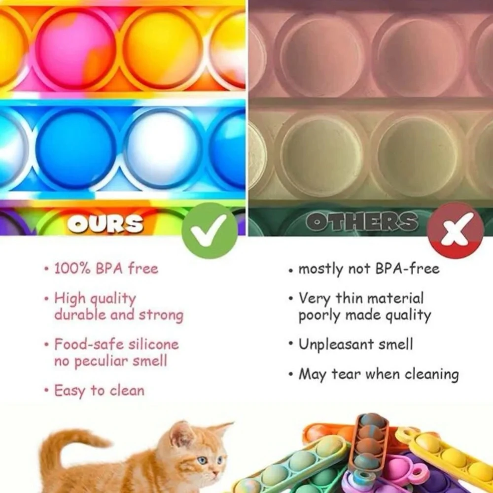 💎$1💎 pop it fidget toy random color kids or cats or pet toy.